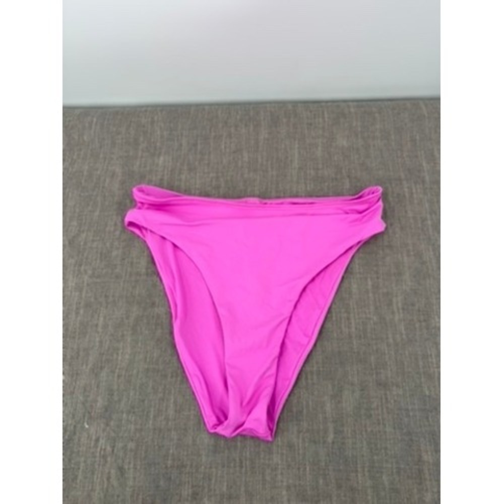 SKIMS Recycled Swim Mid Waist Bikini Bottom Neon Orchid Pink Size M Medium NWT